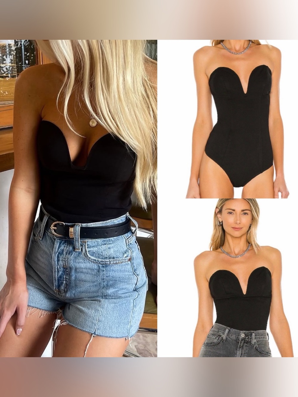 Superdown Gianna Sweetheart strapless Bodysuit size XS